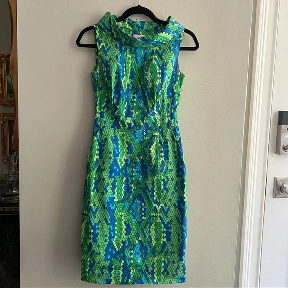 Lilly Pulitzer | Dresses | Lilly Pulitzer Green Blue Purple Snakeskin Dress  Size | Poshmark